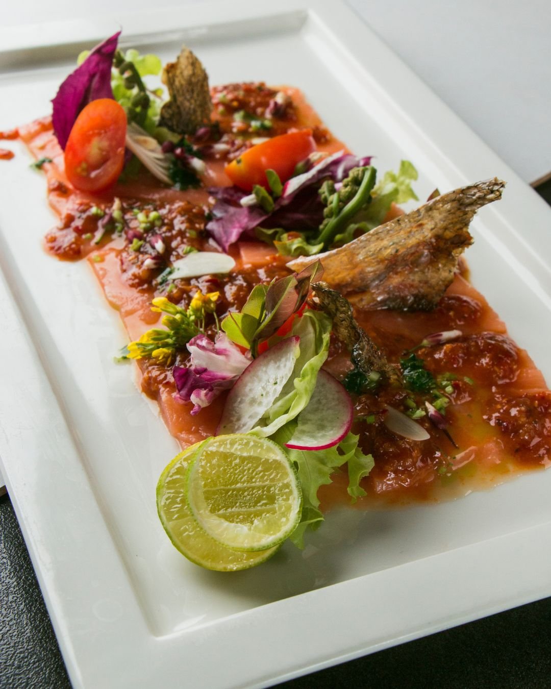 Carpaccio de légumes et saumon