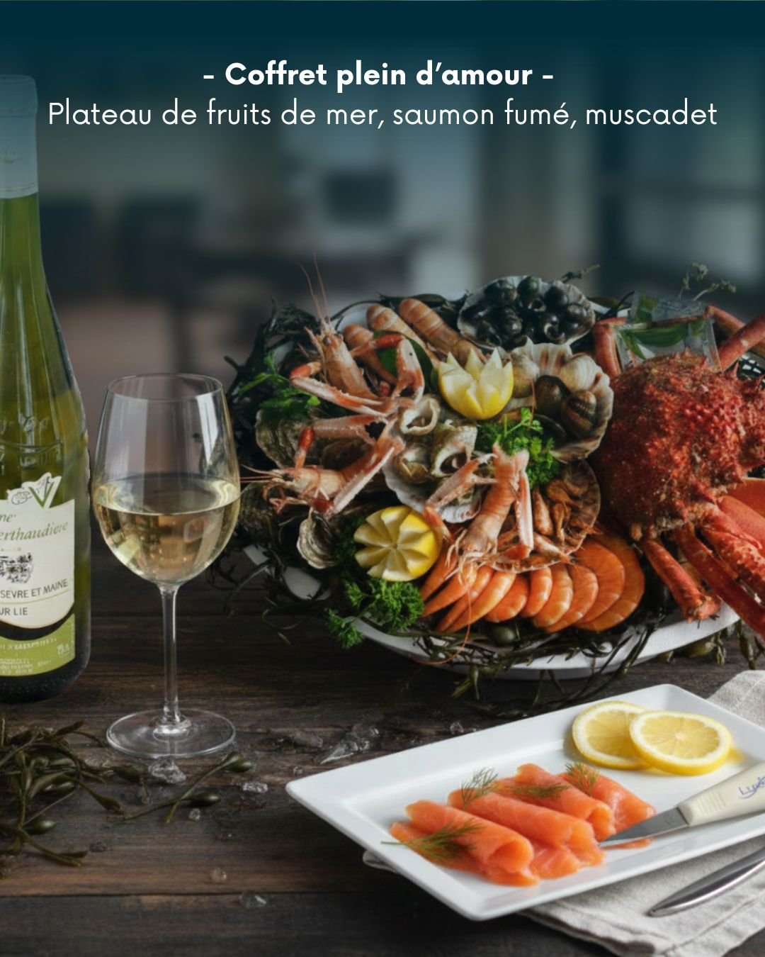 Coffret cadeaux plateau et saumon