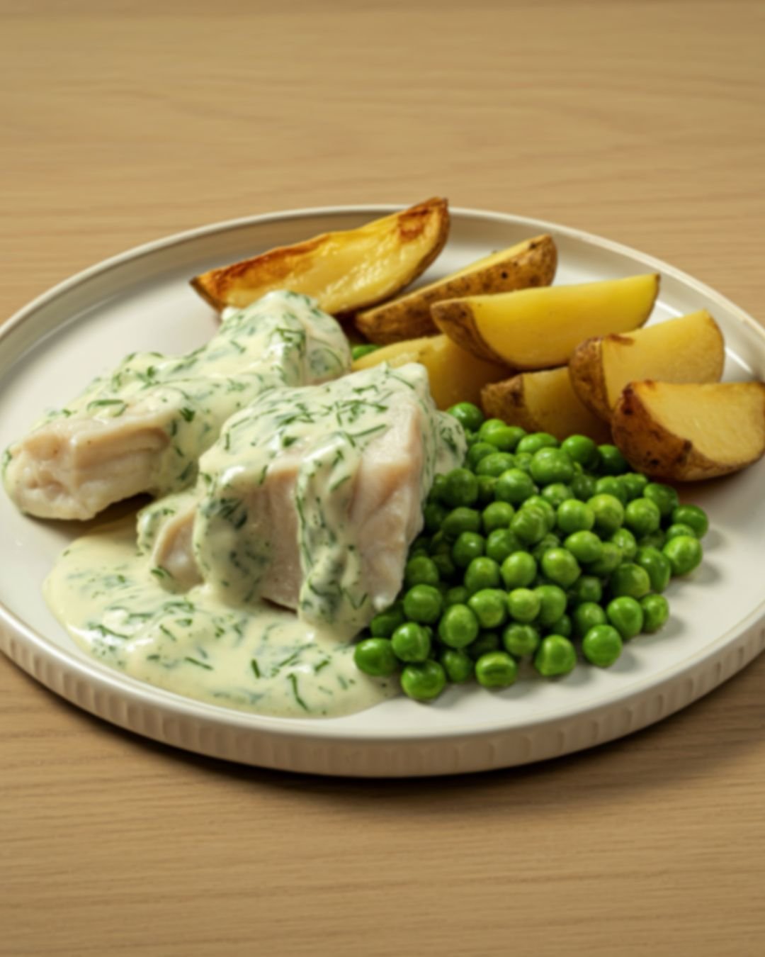 Poisson sauce crème aux herbes