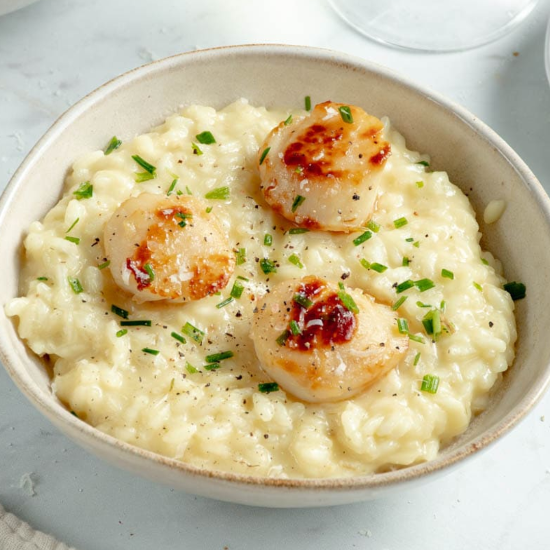 Risotto de Saint-Jacques au beurre de homard