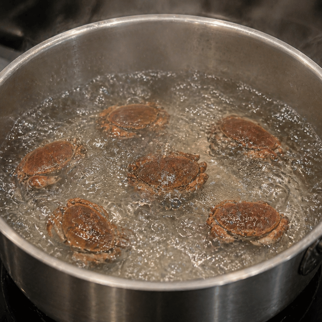 Etrille à l'eau bouillante