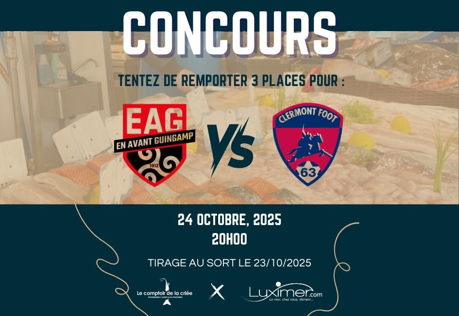 Nous vous offrons 3 places pour assister au match Guingamp – Clermont !