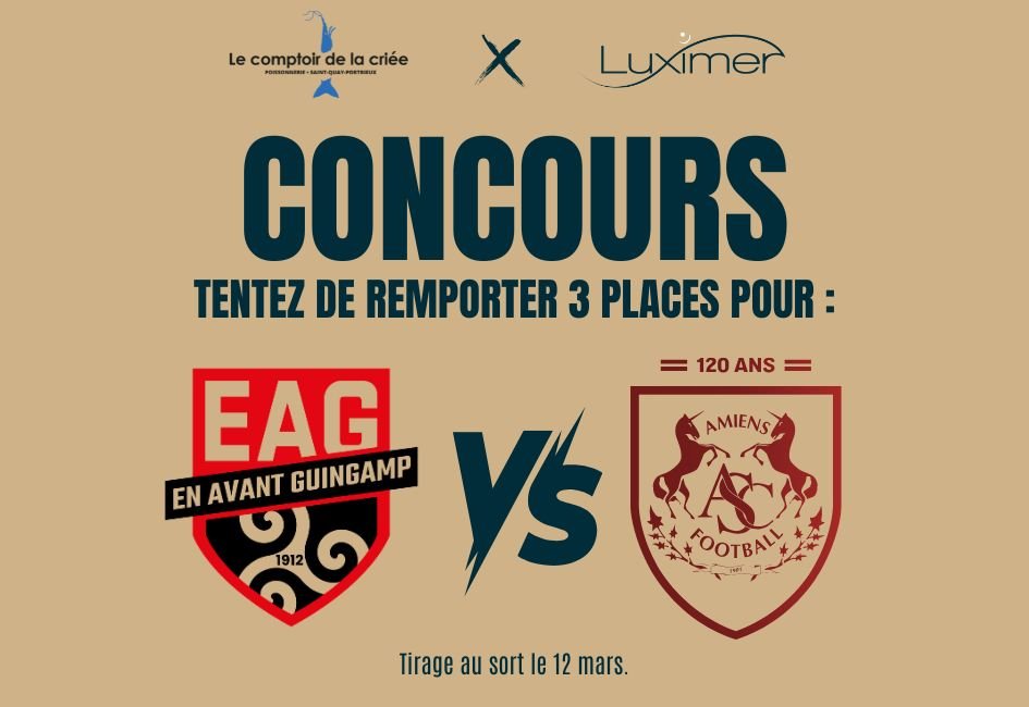 Nous vous offrons 3 places pour assister au match Guingamp – Amiens !